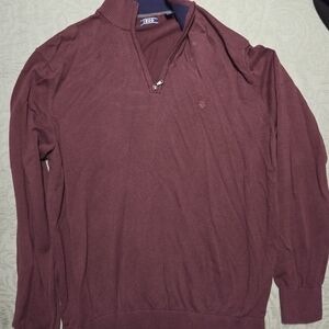 IZOD Men's Maroon Zip-Up Sweater
